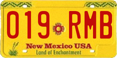 NM license plate 019RMB