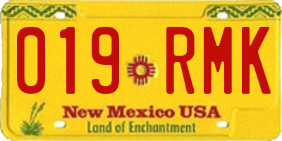 NM license plate 019RMK