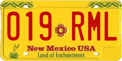 NM license plate 019RML
