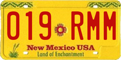 NM license plate 019RMM