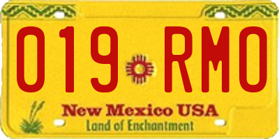 NM license plate 019RMO
