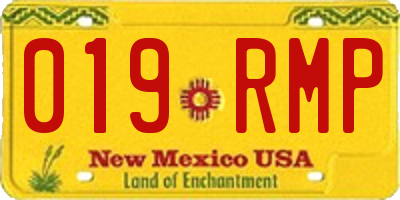 NM license plate 019RMP