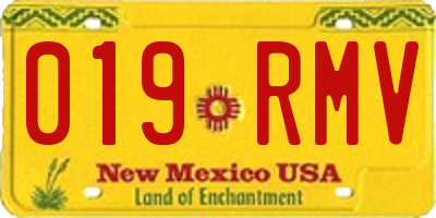 NM license plate 019RMV