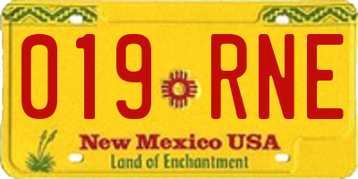 NM license plate 019RNE