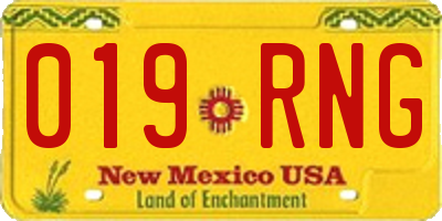 NM license plate 019RNG