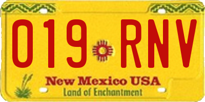 NM license plate 019RNV