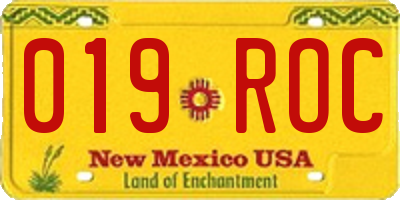 NM license plate 019ROC