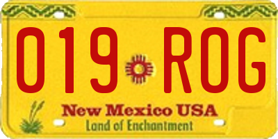 NM license plate 019ROG