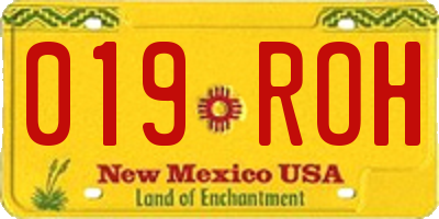 NM license plate 019ROH