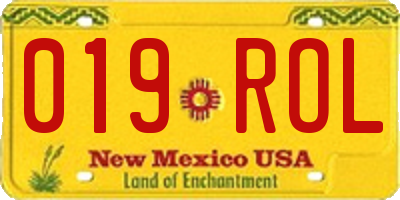 NM license plate 019ROL