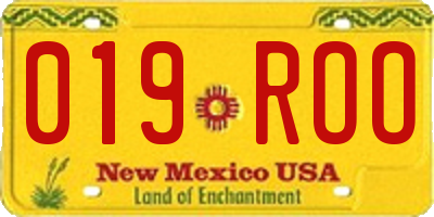 NM license plate 019ROO