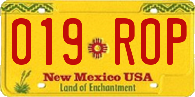 NM license plate 019ROP