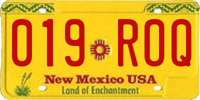 NM license plate 019ROQ