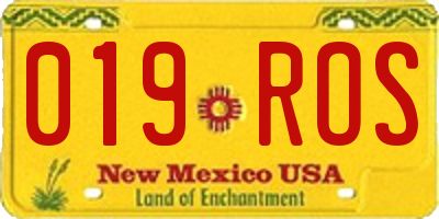 NM license plate 019ROS