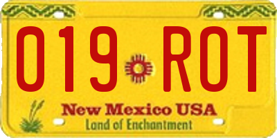 NM license plate 019ROT