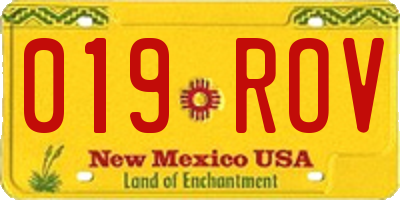 NM license plate 019ROV
