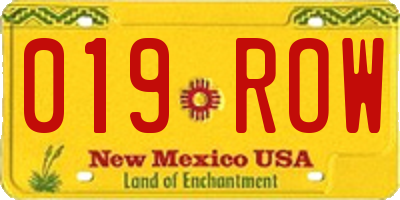 NM license plate 019ROW
