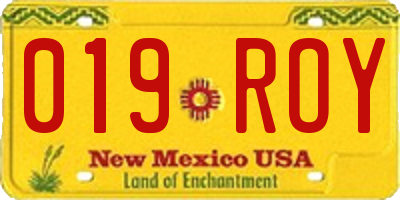 NM license plate 019ROY