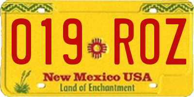 NM license plate 019ROZ