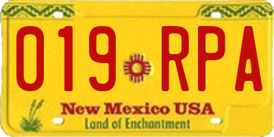 NM license plate 019RPA