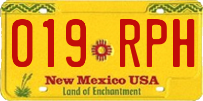 NM license plate 019RPH