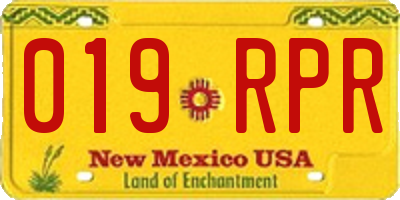NM license plate 019RPR
