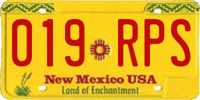 NM license plate 019RPS
