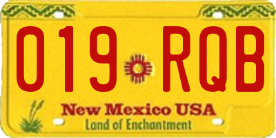 NM license plate 019RQB