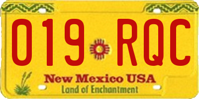 NM license plate 019RQC