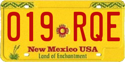 NM license plate 019RQE