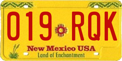 NM license plate 019RQK