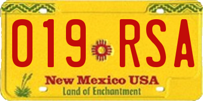 NM license plate 019RSA