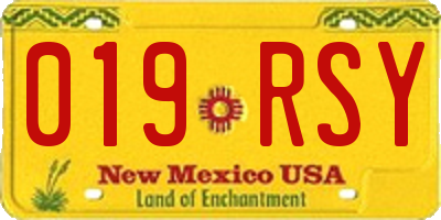 NM license plate 019RSY