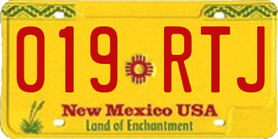 NM license plate 019RTJ