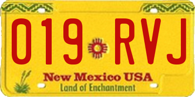 NM license plate 019RVJ