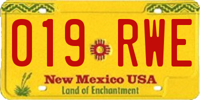 NM license plate 019RWE