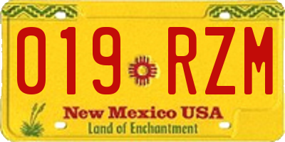 NM license plate 019RZM