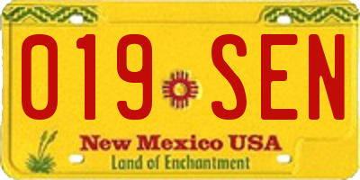 NM license plate 019SEN