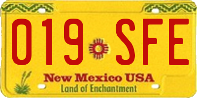 NM license plate 019SFE
