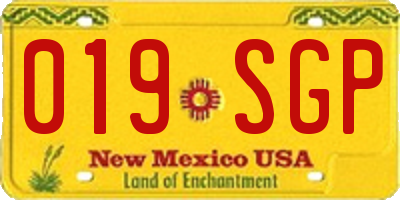 NM license plate 019SGP