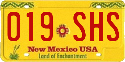 NM license plate 019SHS