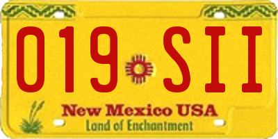 NM license plate 019SII