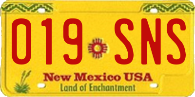 NM license plate 019SNS