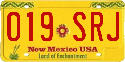 NM license plate 019SRJ