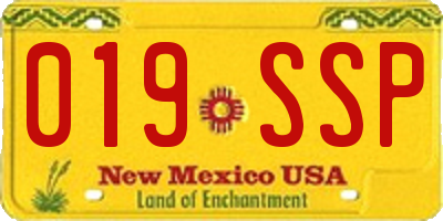NM license plate 019SSP