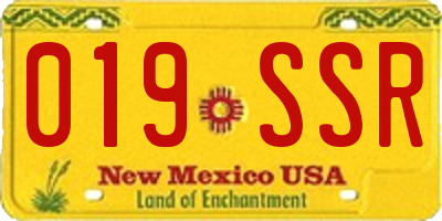 NM license plate 019SSR