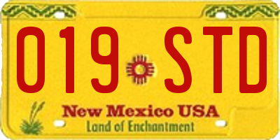 NM license plate 019STD