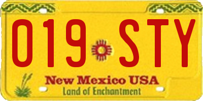 NM license plate 019STY