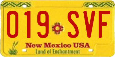 NM license plate 019SVF