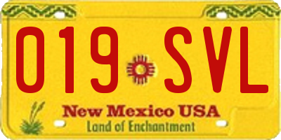 NM license plate 019SVL